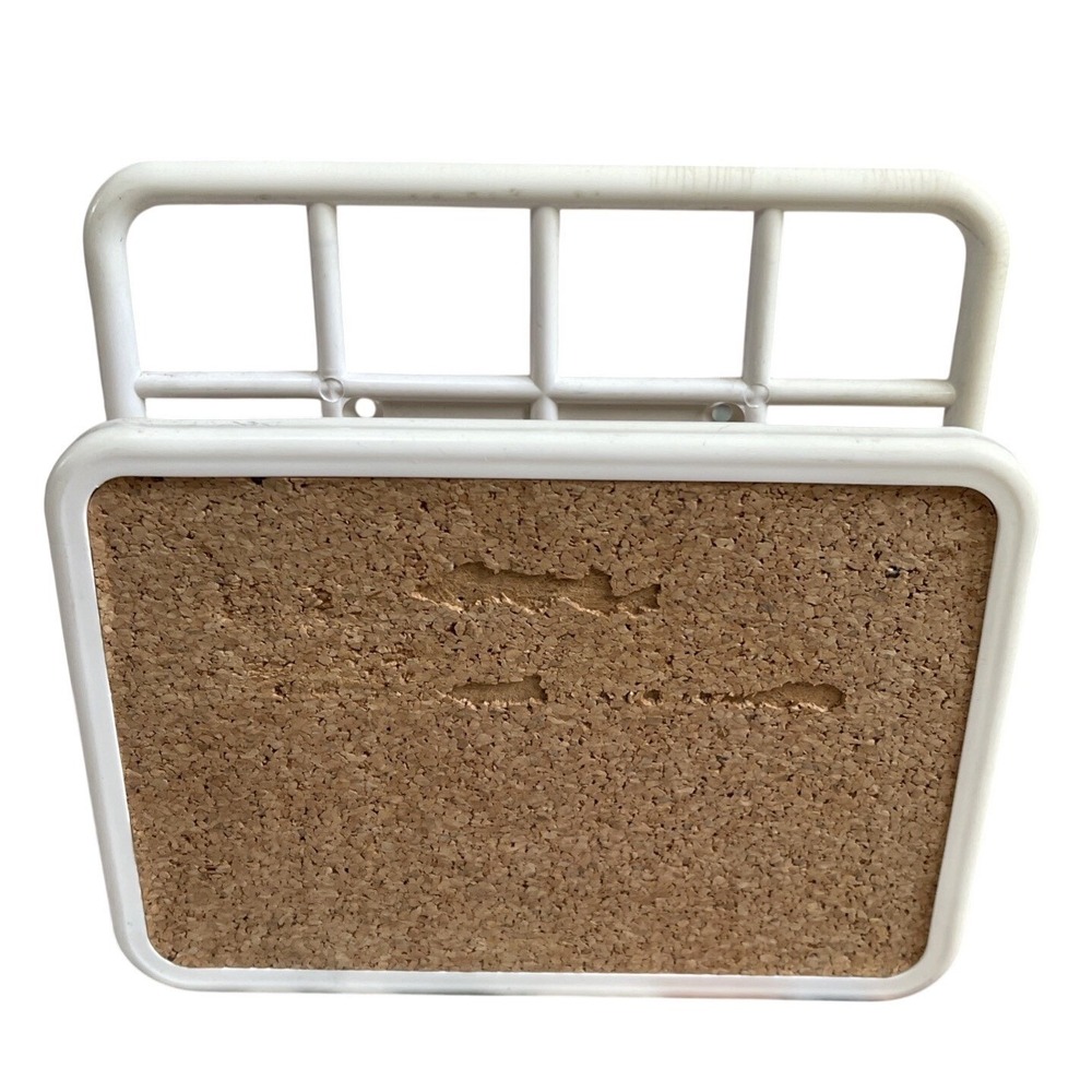 VTG Yaffa Catch-All Mini Office Organizer White Wall Stand Mail Pin Cork Board
